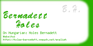 bernadett holes business card